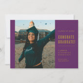 FÉLICITATIONS POUR LE DIPLÔMÉ INVITATION MINIMALIS (Devant)