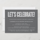 FÉLICITATIONS POUR LE DIPLÔMÉ INVITATION MINIMALIS (Dos)