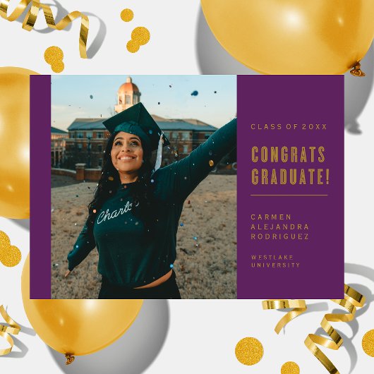 FÉLICITATIONS POUR LE DIPLÔMÉ INVITATION MINIMALIS