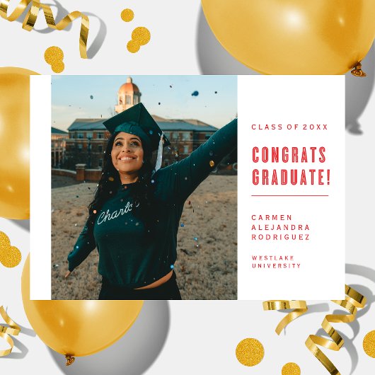 FÉLICITATIONS POUR LE DIPLÔMÉ INVITATION MINIMALIS