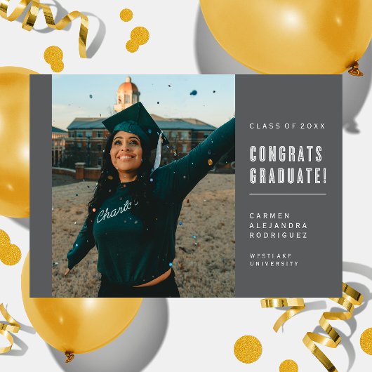 FÉLICITATIONS POUR LE DIPLÔMÉ INVITATION MINIMALIS
