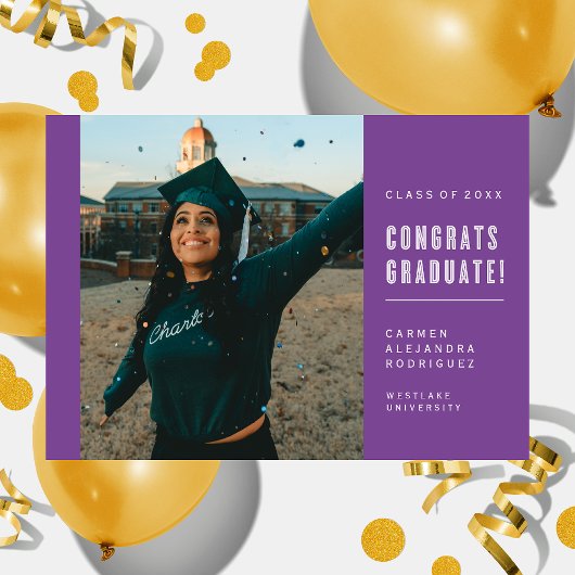 FÉLICITATIONS POUR LE DIPLÔMÉ INVITATION MINIMALIS