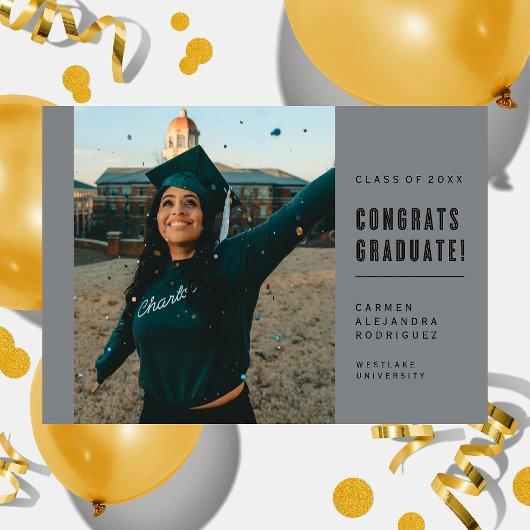 FÉLICITATIONS POUR LE DIPLÔMÉ INVITATION MINIMALIS
