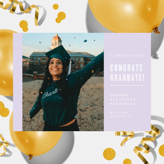 FÉLICITATIONS POUR LE DIPLÔMÉ INVITATION MINIMALIS