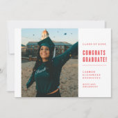 FÉLICITATIONS POUR LE DIPLÔMÉ INVITATION MINIMALIS (Devant)