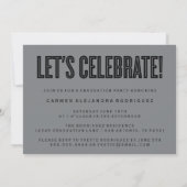 FÉLICITATIONS POUR LE DIPLÔMÉ INVITATION MINIMALIS (Dos)