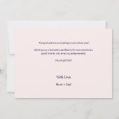 Félicitations pour le retour à la carte scolaire (Dos)