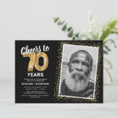 Félicitations pour les 70 ans Invitation d'anniver (Debout devant)