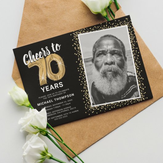 Félicitations pour les 70 ans Invitation d'anniver