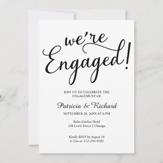 Félicitations pour nos fiançailles Invitations pou (Devant)