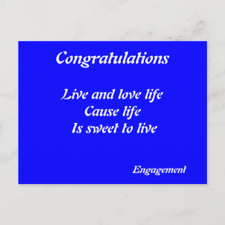 Félicitations pour vos cartes postales fiançailles