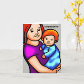 Félicitations pour votre bébé ! Carte (Fleur jaune)