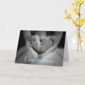 Félicitations pour votre carte bébé garçon (Fleur jaune)