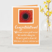 Félicitations pour votre carte de succès (Fleur jaune)