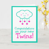 Félicitations pour votre carte de voeux Twins (Fleur jaune)