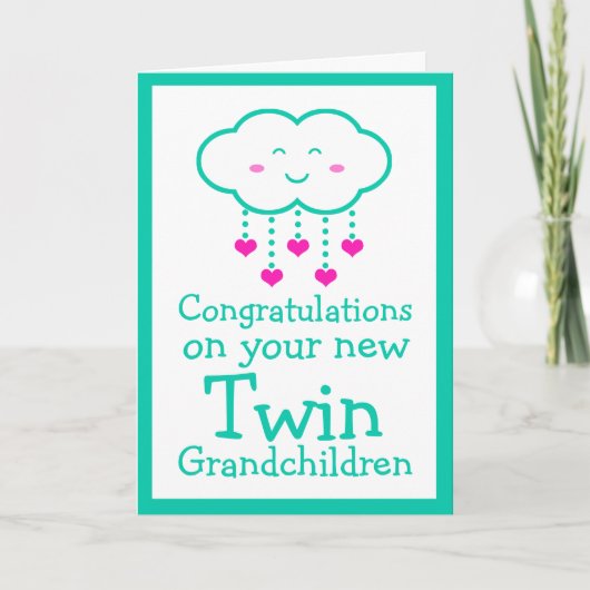 Félicitations pour votre carte Twin Grandchildren (Devant)