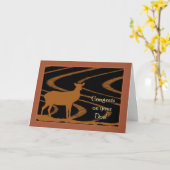 Félicitations pour votre Doe, carte de chasse aux  (Fleur jaune)