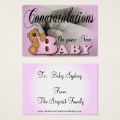 Félicitations pour votre nouveau bébé (Devant & derrière)