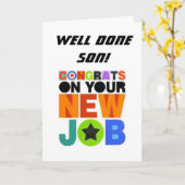 *FÉLICITATIONS POUR VOTRE NOUVEAU POSTE* CARTE POU (Fleur jaune)