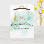 Félicitations Pour Votre Nouvelle Carte Bébé D'Arr (Fleur jaune)