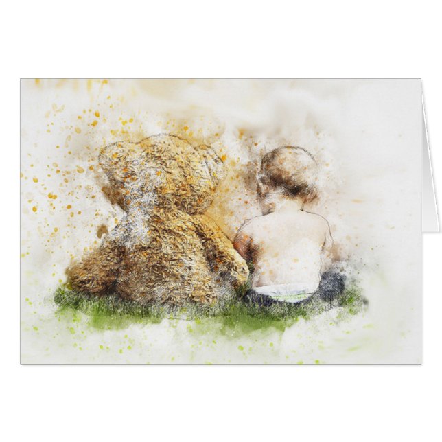 Félicitations pour votre nouvelle carte bébé Fils (Devant horizontal)