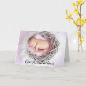 Félicitations pour votre nouvelle carte fille (Fleur jaune)