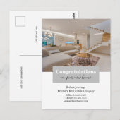 Félicitations pour votre nouvelle maison carte pos (Devant / Derrière)
