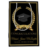 Félicitations Sac cadeau de graduation Gold sur No (Devant)