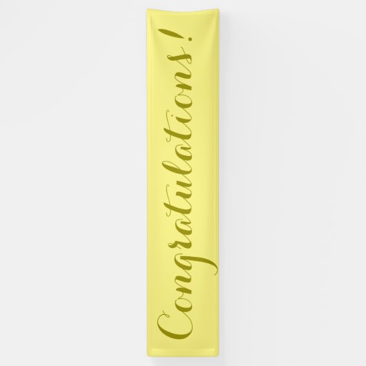 Félicitations simple bannière jaune signe (Vertical)