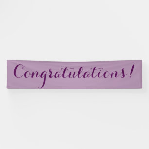 Félicitations simple bannière violet signe