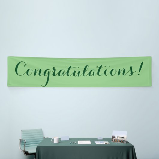 Félicitations simple signe de bannière verte (Salon professionnel)