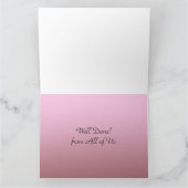 Félicitations sur votre carte de voeux d'obtention (Intérieur)