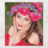 Félicitations Texte superposé Violet Étiquette de (Étiquettes simples)