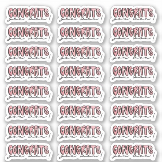 Félicitations, Vous Avez Gagné ! - Stickers aquare (Devant)