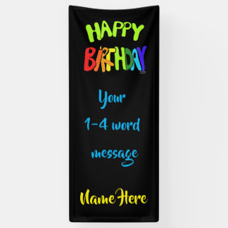 Feliciteer en vier je verjaardag met een zelfgemaa spandoek