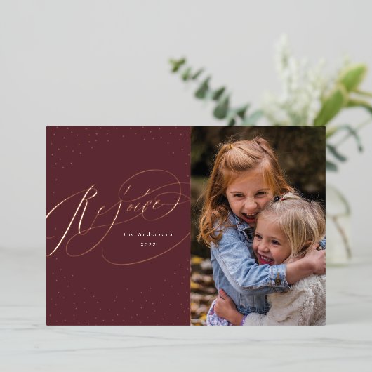 Feliciteer Religieuze Aluminiumfolie Kerstkaart Folie Feestdagenkaart (Staand Voorkant)