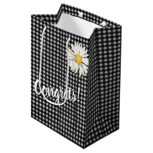 feliciteert Daisy met gingham Medium Cadeauzakje