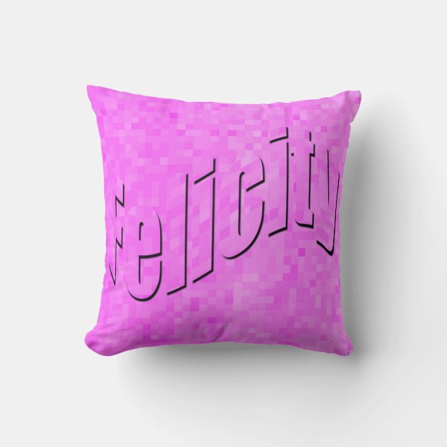 Felicity, Girls Name, Logo on Pink, Kussen (Voorkant)