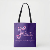 Felicity naam en betekenis F monogram zak Tote Bag (Voorkant)