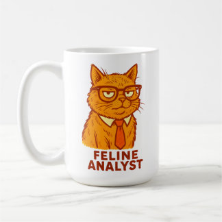 Feline Analyst – Funny Retro Cat  Gift Cup  Koffiemok