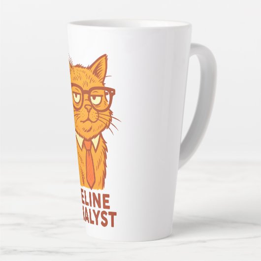 Feline Analyst Retro Cat Mug – Cat Lover Gift (Angle droit)