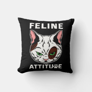 Feline Attitude Cat Mood Pet Character Kussen