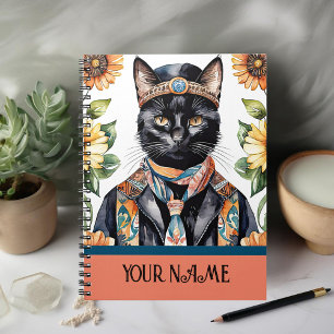 Feline avec Carnet photo Spiral de Foulard