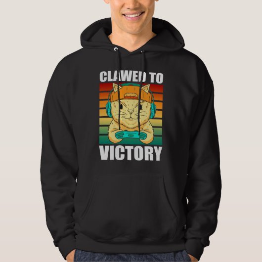 Feline Cat  Clawed to Victory Hoodie (Voorkant)