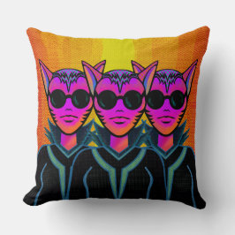 Feline Character in triplicate Kussen
