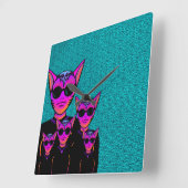 Feline character vierkante klok (Hoek)