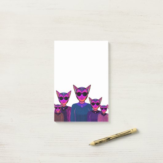 Feline characters post-it® notes (Op bureau)