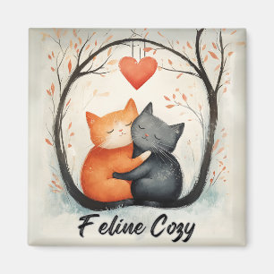 Feline Cosy Snuggly Cats Kitten Love Art Magneet