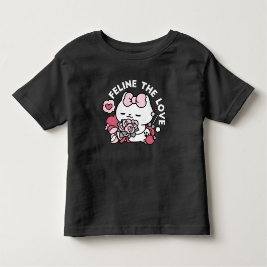 Feline de Liefde - Schattigee Valentijn's Cat Desi Kinder Shirts (Voorkant)