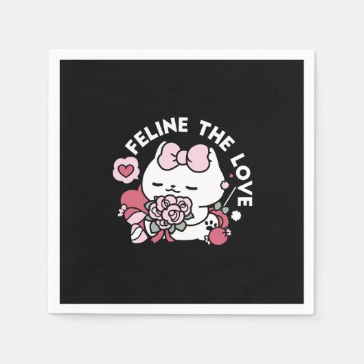 Feline de Liefde - Schattigee Valentijn's Cat Desi Servet (Voorkant)